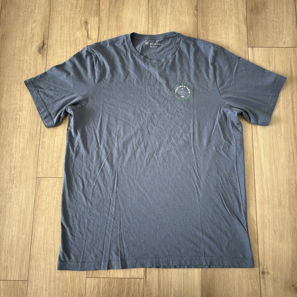Travis Matthew Men's Size XXL T-Shirt Short Sleeve Blue Crewneck Golf Basic